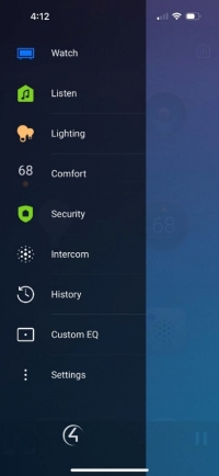 Fly out menu on touch screen